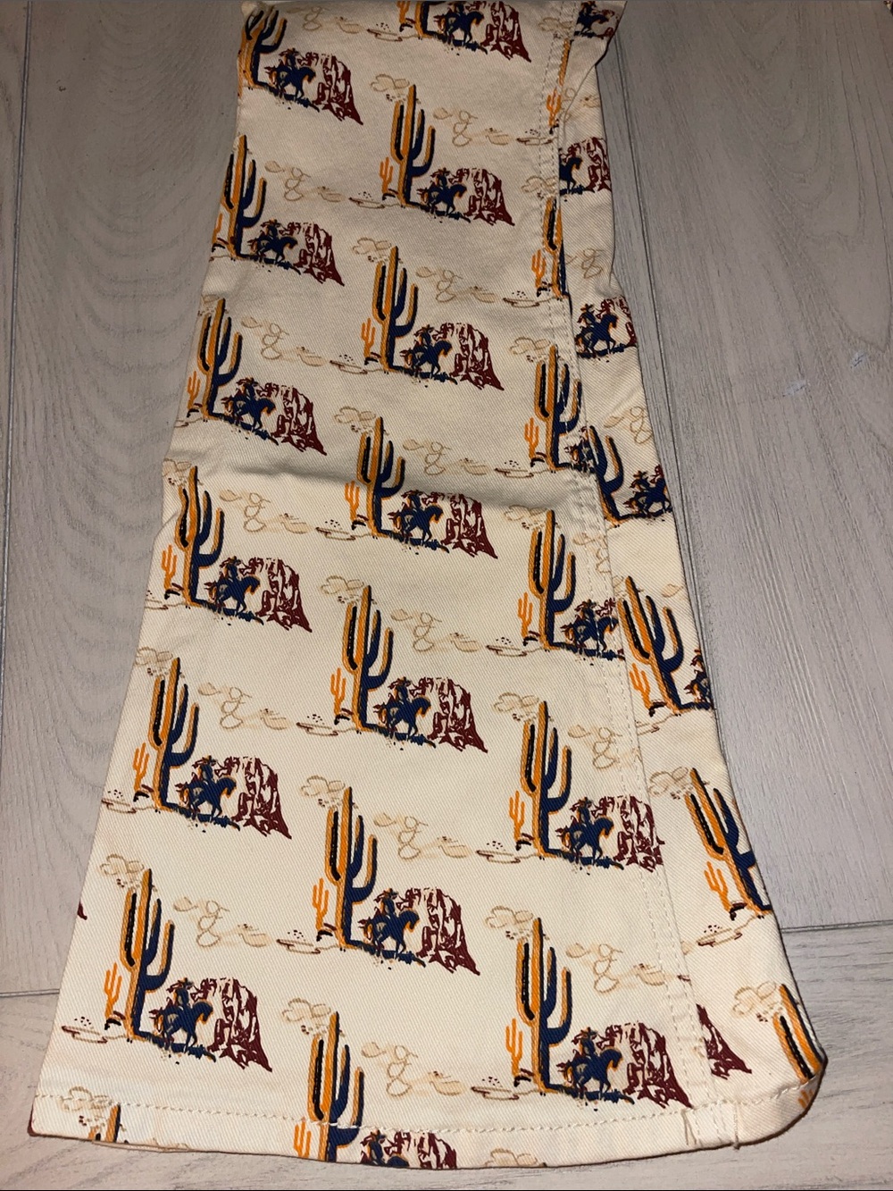 Rock & Roll Beige Desert Print Flare Jeans - Women's Wide Leg - Picture 2 of 7